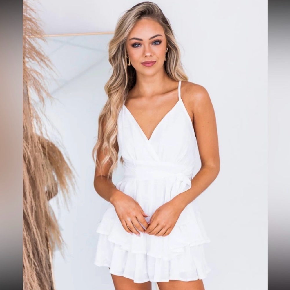 White dress romper